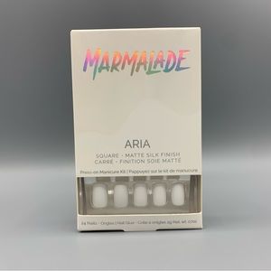 White Matte Silk Square Short Press On Nails